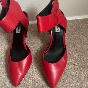 Red Steve Madden leather heals
